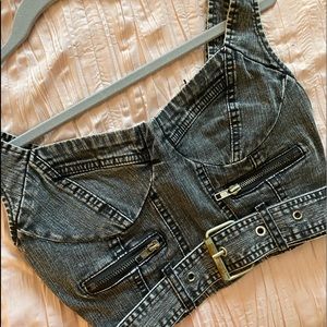 Black Jean Corset Top